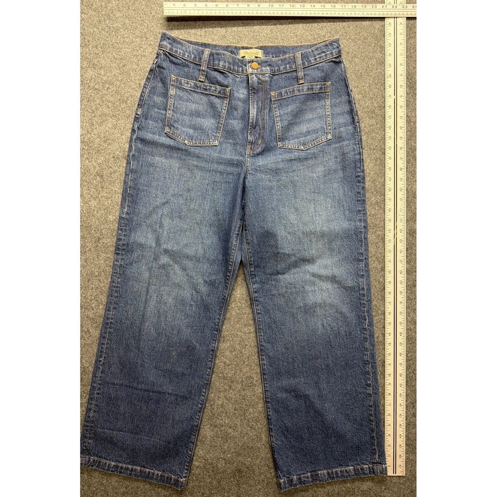 HTF Madewell The Perfect Vintage Wide Leg Blue Jean Women's size 32